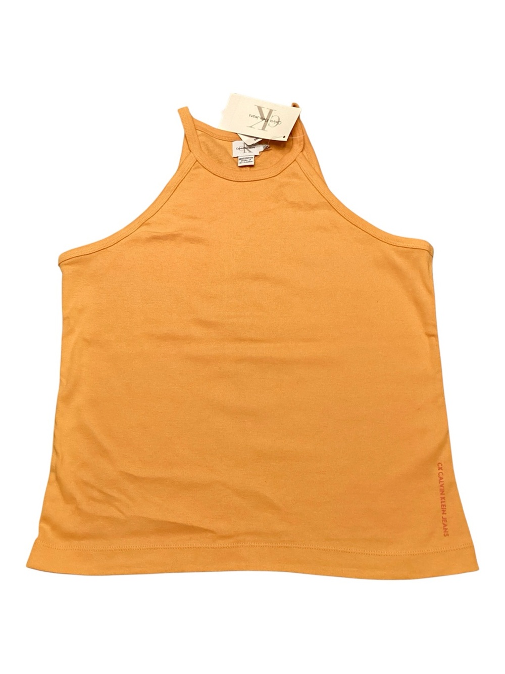 CK Orange High Neck Tank Top